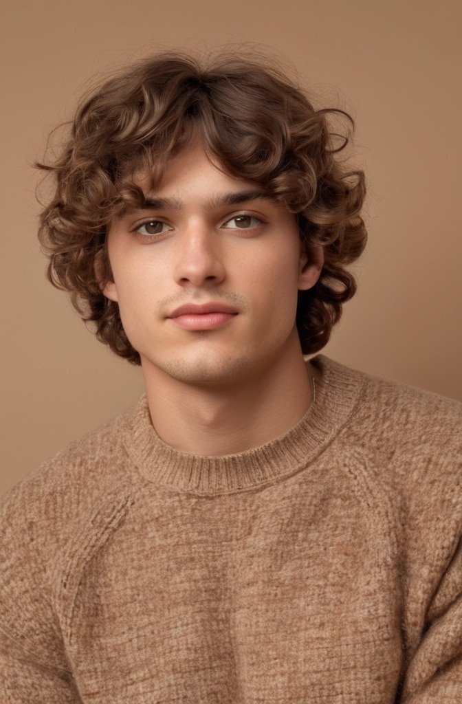 Curly Curtain Bangs