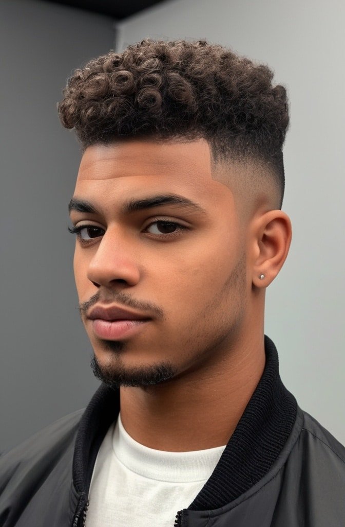 The Skin Fade with Curly Top