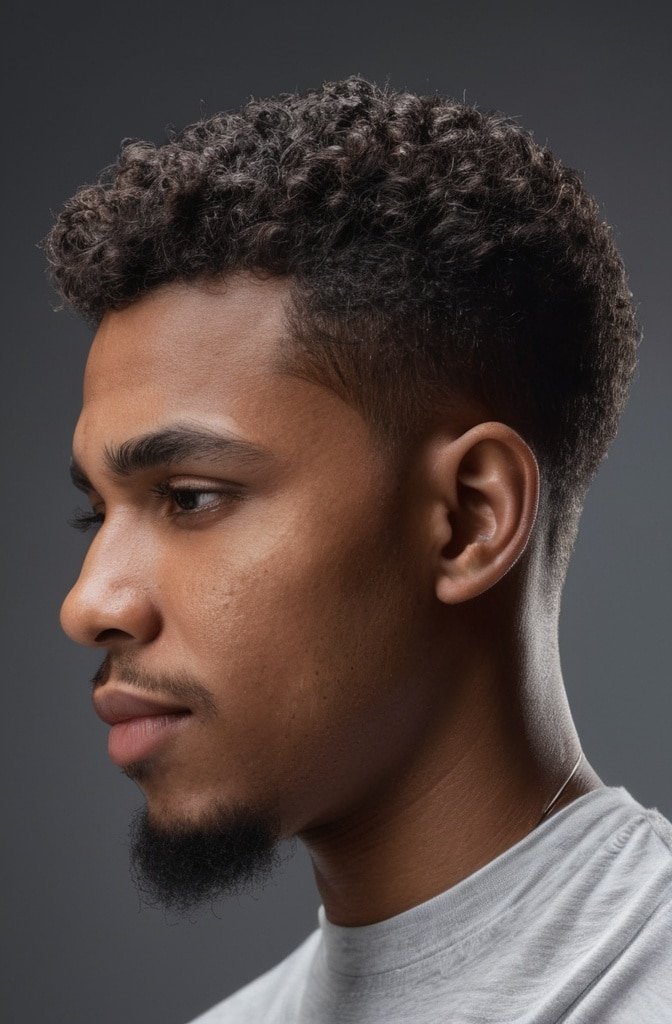 Curly Top with Drop Fade
