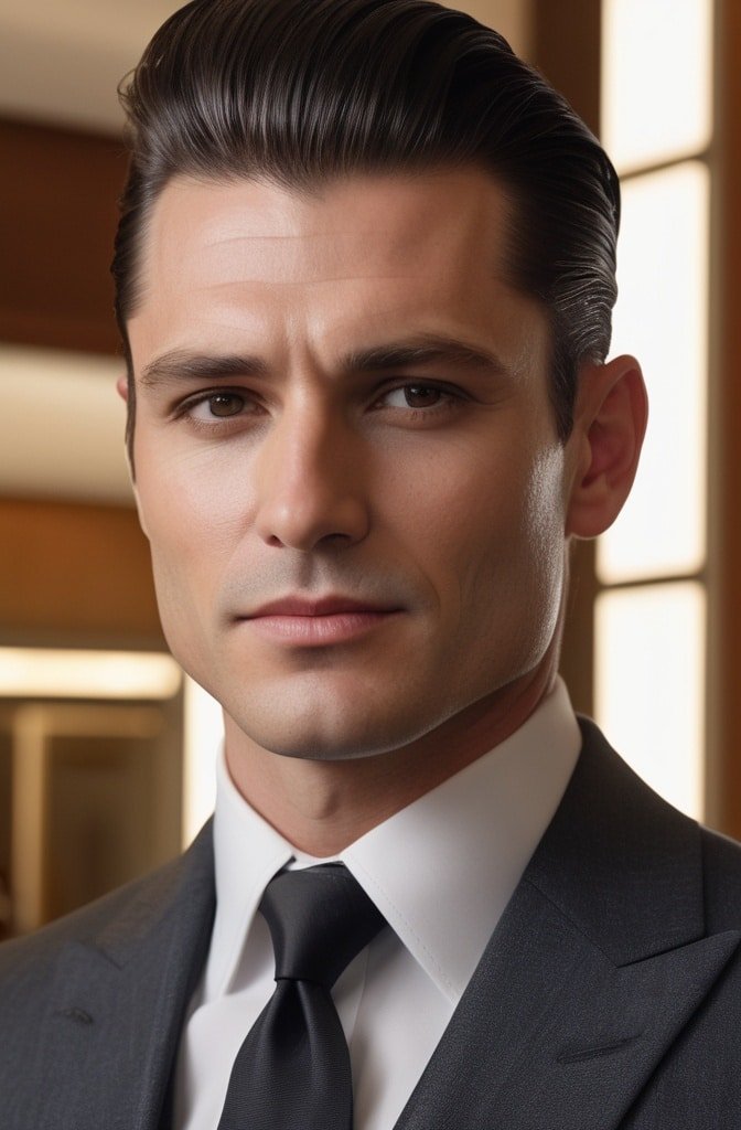 Skin Fade with Slick Pomp
